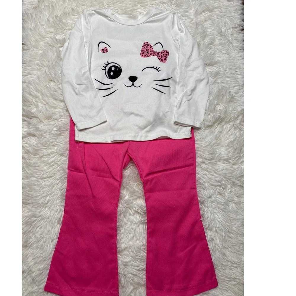 SHEIN Toddler Girls Clothing Bundle Size 2-3Y Leopard Cat Pink Mix Match 8pc